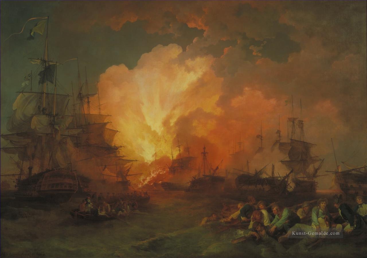 Phillip James de Loutherbourg die Schlacht des Nils Seeschlachten Ölgemälde